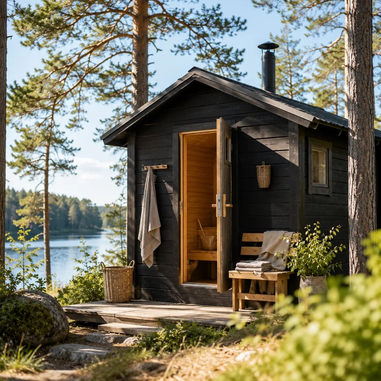 The wood-fired sauna